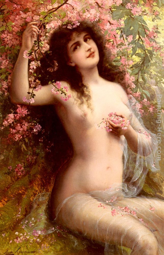 Among The Blossoms painting - Emile Vernon Among The Blossoms art painting